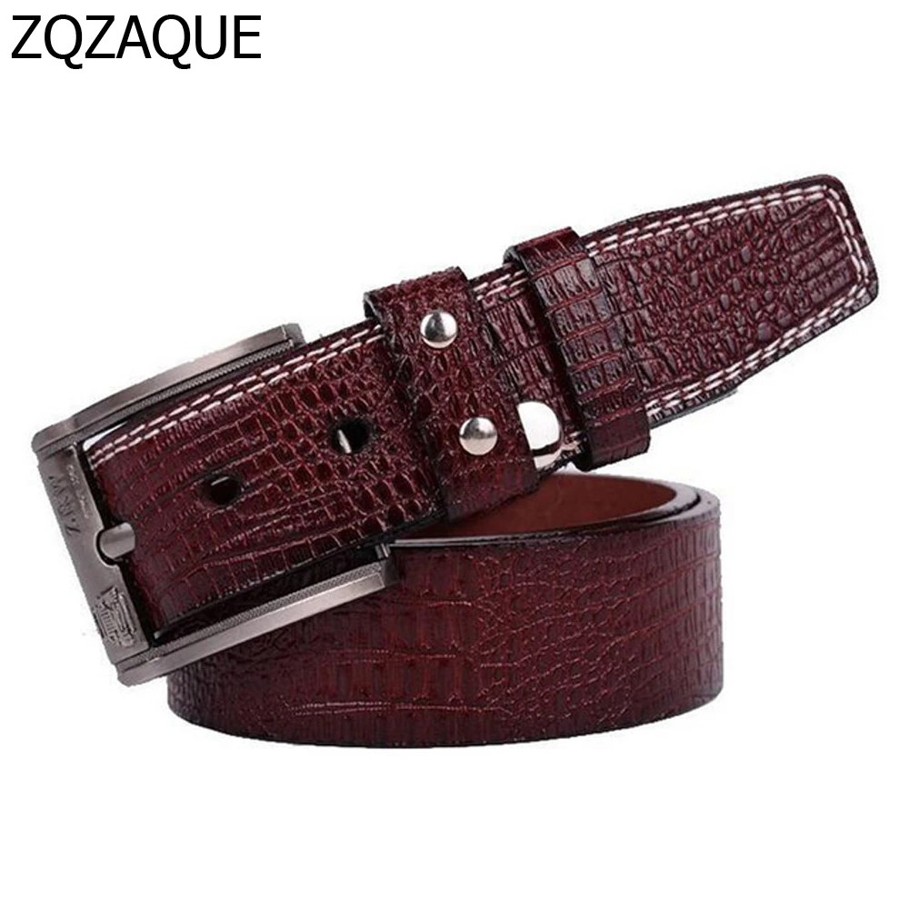 

Clearance!! 2020 Unique Sale!! Fashion Men's Leather Belts Microfiber Crocodile Pattern Male's Classic Pin Buckle Straps SY067