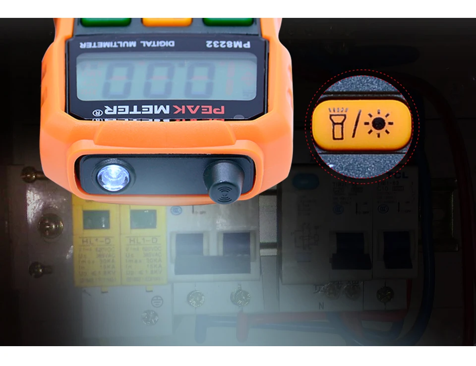 Peakmeter ms8232 Бесконтактный цифровой мультиметр DC/AC Напряжение Ток Тестер Авто Мощность OFF цифровой мультиметр тестер