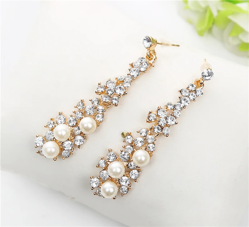 Женские серьги-подвески с кристаллами золотого цвета 2016 | Украшения и аксессуары