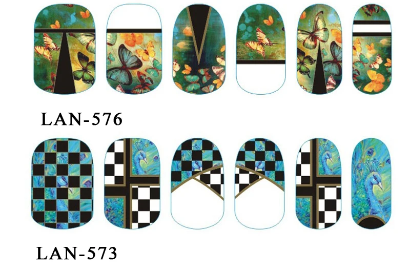 12 шт. высокое качество узор цветы животные 3d наклейки для ногтей водяной знак DIY
