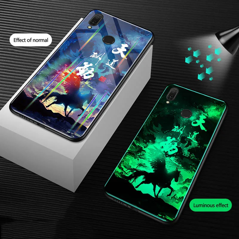 Светящийся стеклянный чехол Aurora для huawei P30 P20 mate 20 Pro P10 Lite, чехол для Honor 20 10 9 Lite 8X 8A 8C 7X V20 PLAY, чехол для телефона