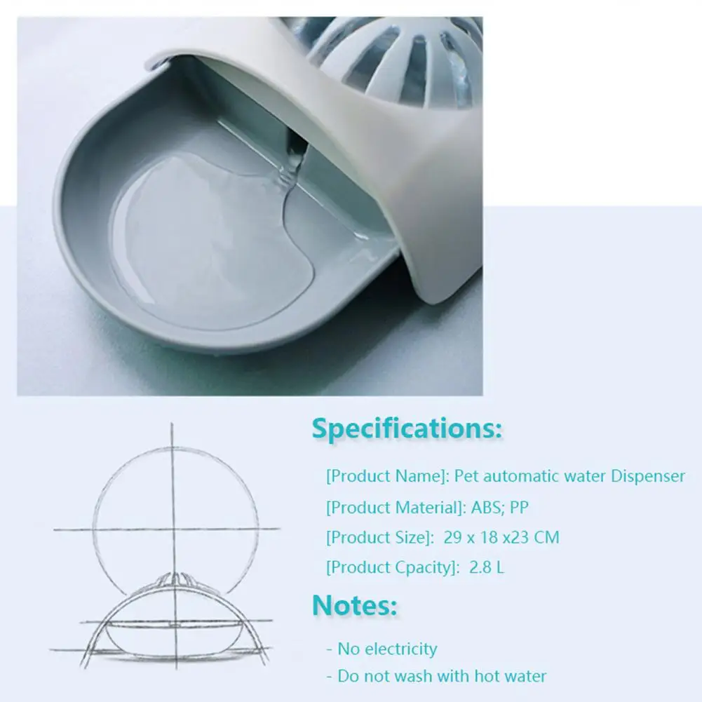 

2.8L Pet Cat Automatic Water Feeding Machine For Drinking Pets Water Dispenser Large Drinking Bowl Pet Water Feeder