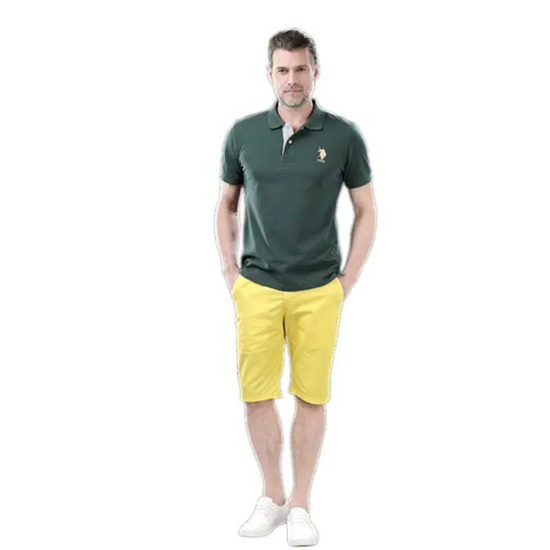 Элитный бренд U.S POLO Assn Для мужчин топы хлопок вышивка короткий рукав