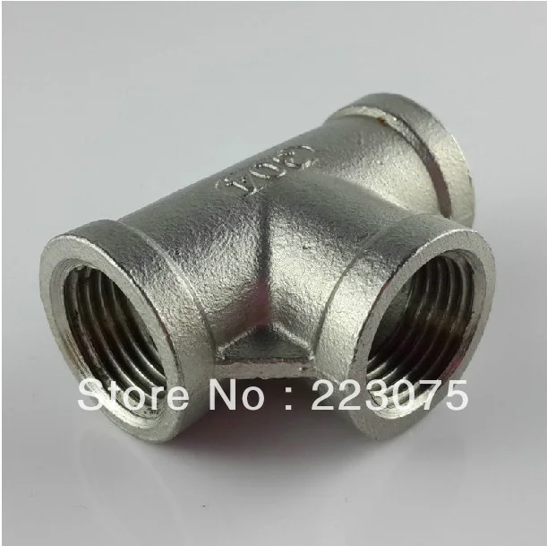 

New 1 1/2" DN40 SS304 stainless steel T water pipe connector female lumbing water pipe connector NPT Homebrew Hardware 3pcs