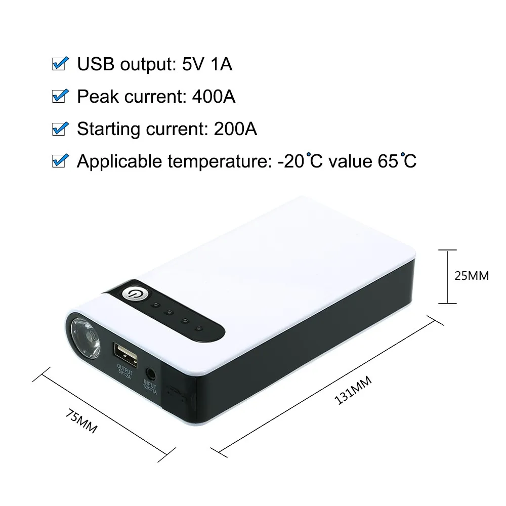 Высокая мощность 12000 мАч автомобильный пусковой стартер power Bank 12 в аварийное