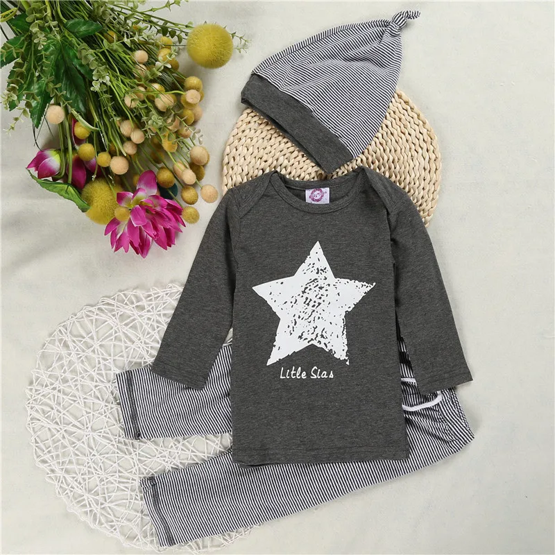3 шт.! звезда pattern Новорожденного мальчиков осень набор новорожденных девочек