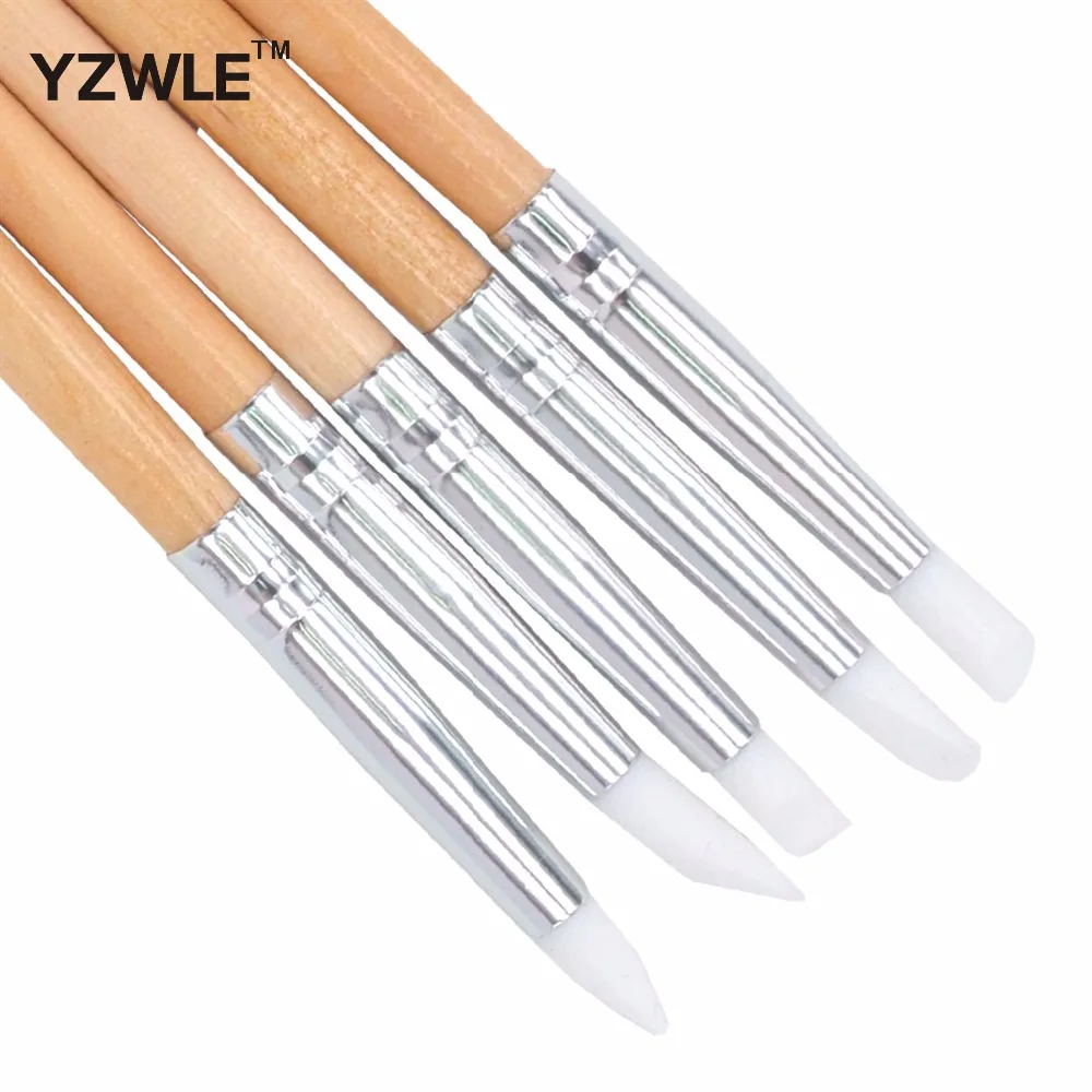 Yzwle 5 шт./упак. силиконовые ногтей скульптура ручка барельеф резьба польский