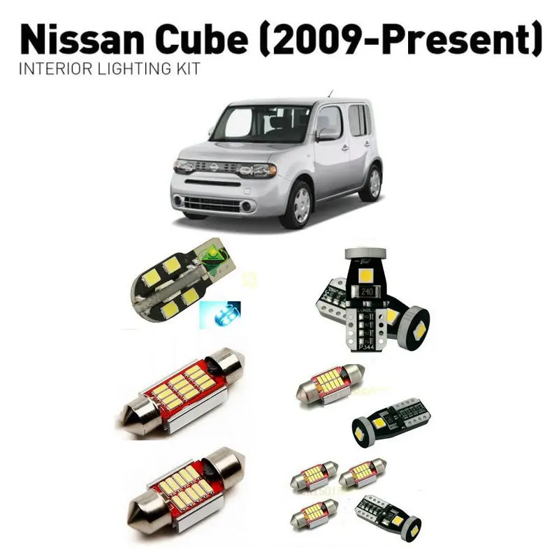 Светодиодные внутренние фары для Nissan cube 2009 + 7 шт. светодиодные автомобилей