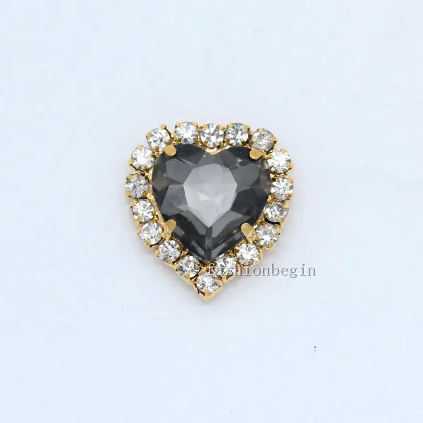 black diamond 20p 8 мм цвет сердце форма Кристалл Стекло Камень пришить flatback стразы на цепочке отделка золото установка ремесло платье/бусина для изготовления украшений - Цвет: black diamond
