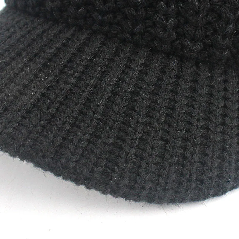 Autumn Winter Baseball Caps For Women Girl Real Raccoon Fur Pom Poms Knitted Hat Casual Solid Color Bone Feminino Bone Snapback