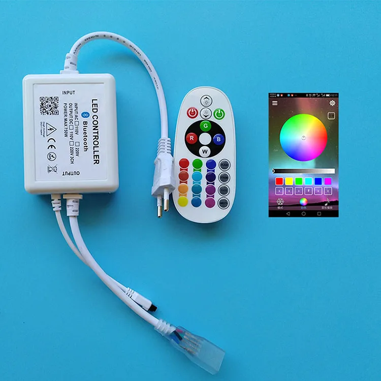 Светодиодная RGB лента Bluetooth контроллер 220 В беспроводная светодиодная для IOS/Android