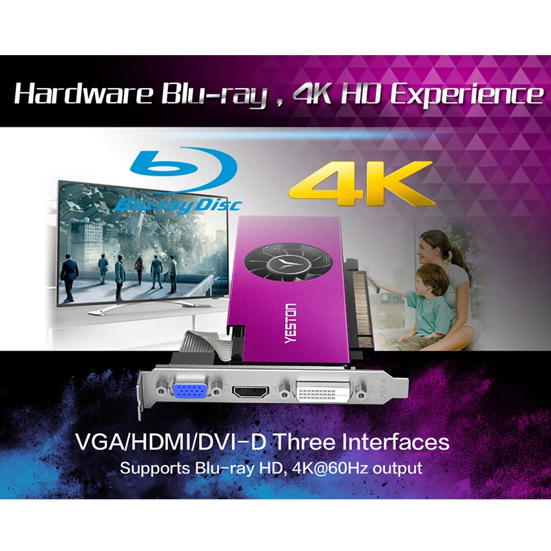 Yeston Radeon mini RX 550 GPU 4 ГБ GDDR5 128 бит игровой настольный компьютер ПК видеокарты Поддержка VGA/DVI-D/HDMI PCI-E 3,0