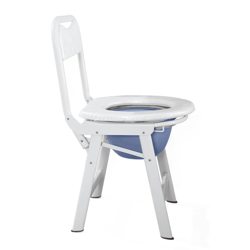 

Old People Potty Chair Household Foldable Non-slip Pregnant Woman Commode Chair with Bedpan and Backrest Portable Potty Stool