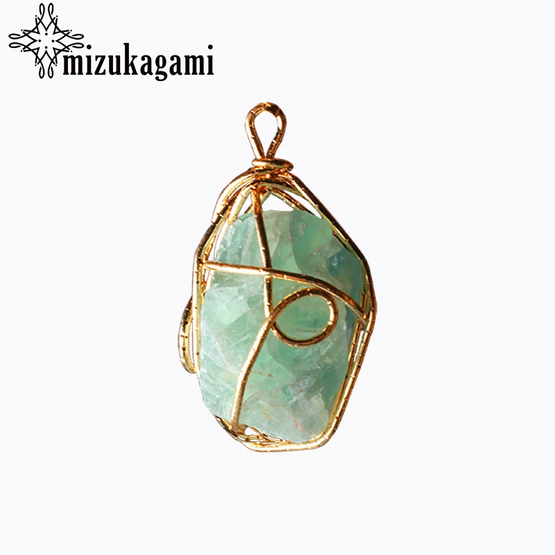 1 шт./лот толстая Золотая медная проволока подвески из природного камня Большая