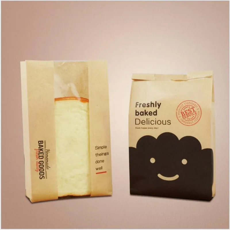 Крафт бумага печатный мешок для упаковки хлеба выпечка тосты Хлеб Кондитерская