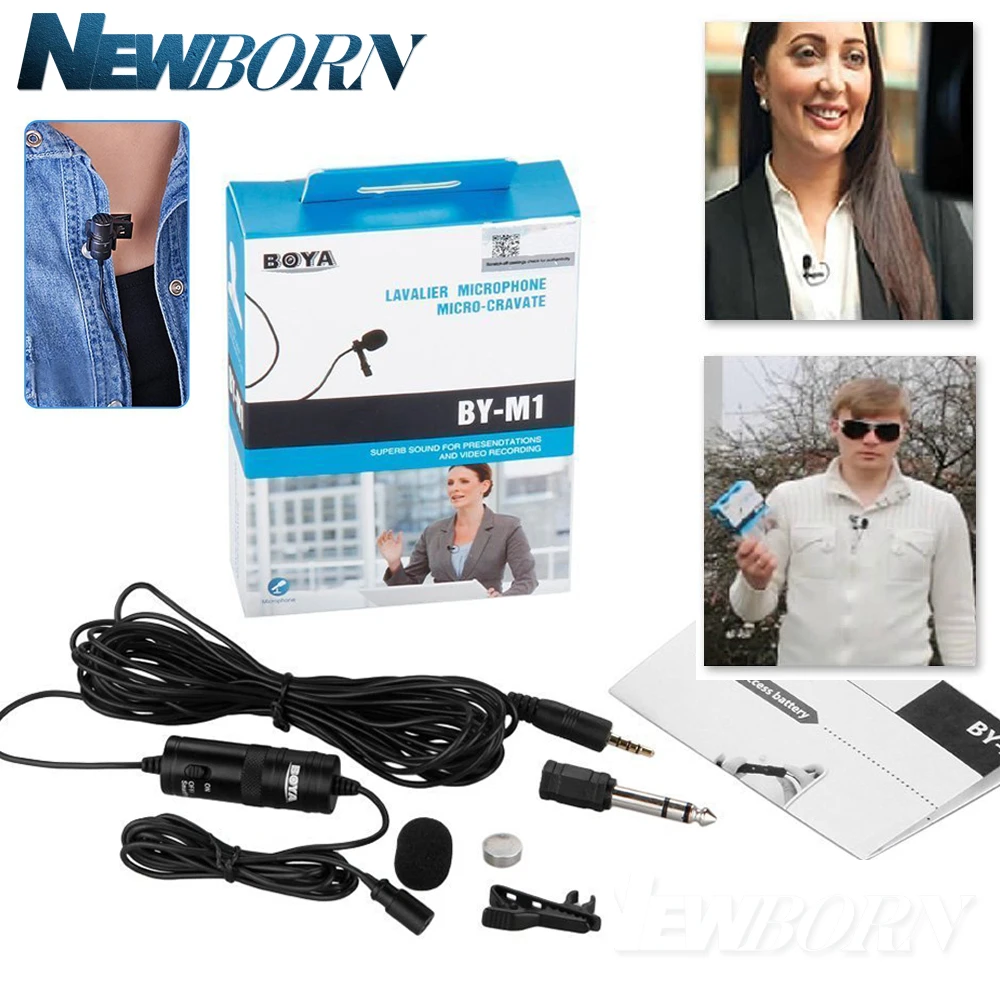 BOYA BY-M1 Label Lavalier круглый конденсаторный микрофон для iPhone Android для Canon Nikon DSLR видеокамеры аудиозаписывающие устройства