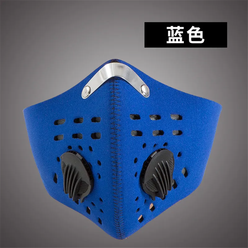 blue PM2.5 маска для велоспорта, бега, катания на лыжах, противопылезащитный фильтр из активированного угля, маски, аксессуары для езды на велосипеде, маска N95 - Цвет: blue