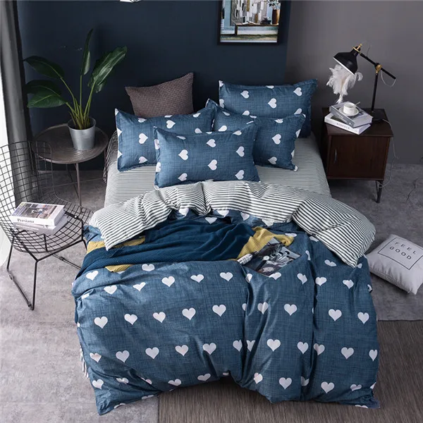 style16 Домашний текстиль король queen Twin постельное белье девочек подростков Постельное белье Белый Синий листьев Duvet Стёганое одеяло наволочка с плоской платформой лист - Цвет: style16