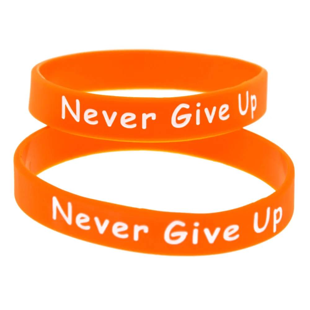 1 шт. силиконовый браслет с мотивирующей надписью MS Fighter Never Give Up