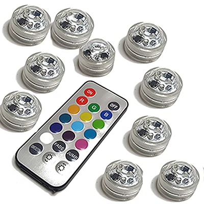 1light 10remote IP68 многоцветные светодиодные подводные огни свет для бассейна ваза в виде рыбы чаши Аквариум Украшение на день рождения светодиодная подводная лампа - Испускаемый цвет: 1light 10remote