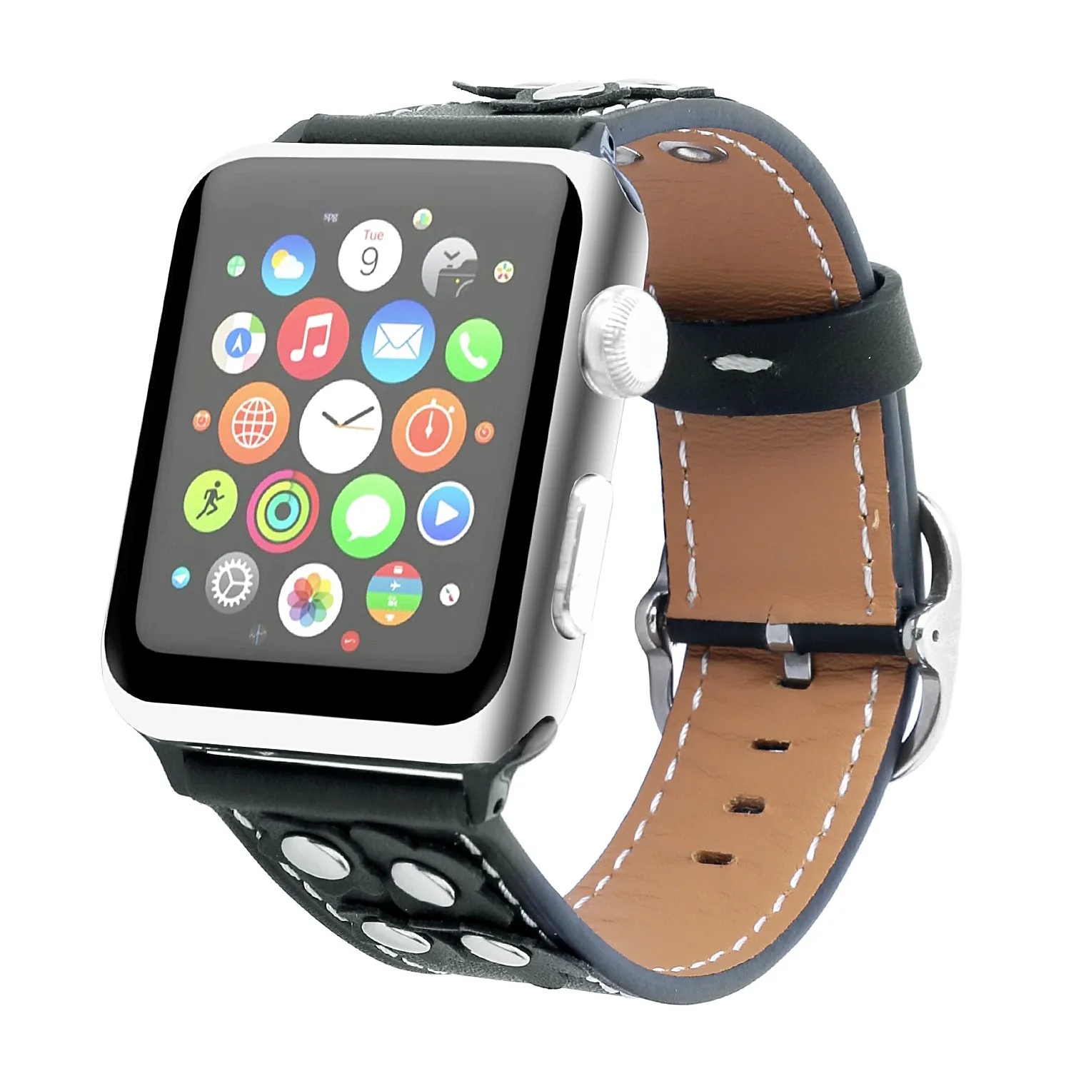 Ремешок из натуральной кожи с заклепками для Apple Watch 38 мм 42 |