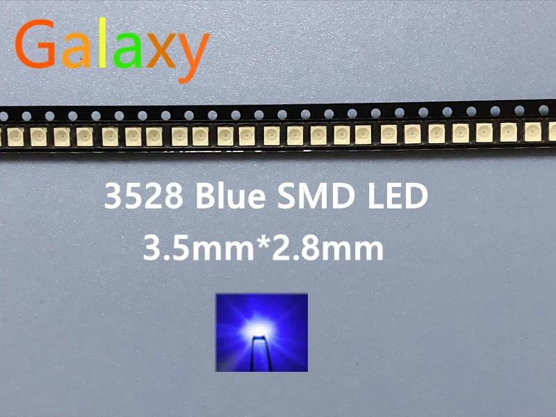 1210 3528 SMD СВЕТОДИОДНЫЙ ультра яркий синий свет Диод 470 475NM 3 0 6 V чип светодиодный