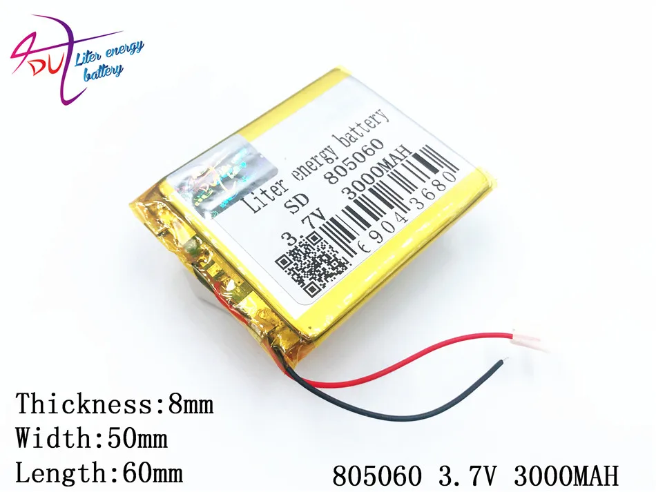 

Liter energy battery 805060 3.7V 3000MAH 785060 Large-capacity mobile power navigation locator polymer battery