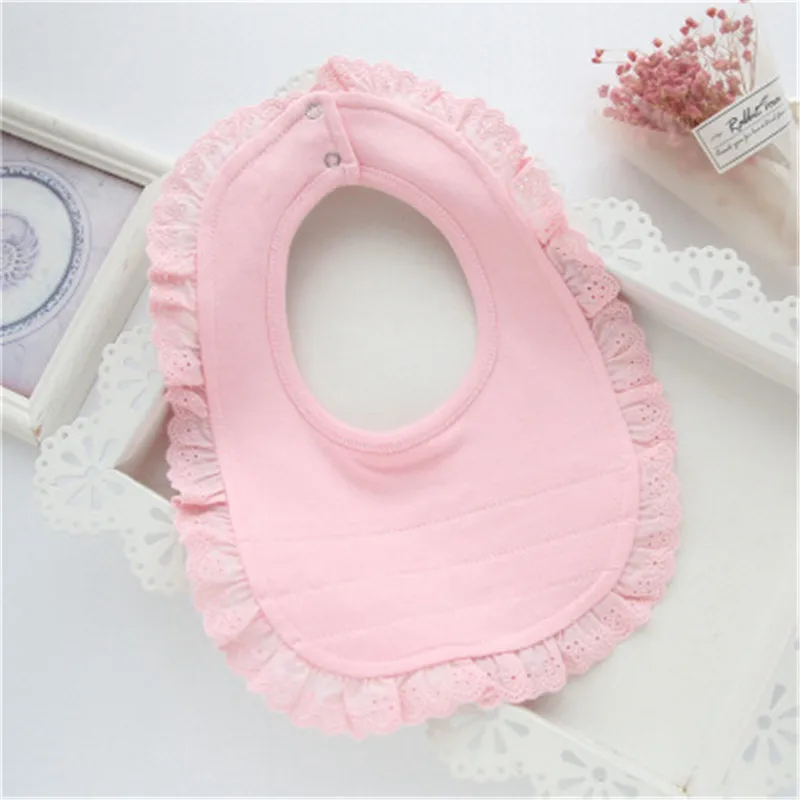 Ideacherry Baby Детские нагрудники для отрыжек 100% хлопок кружева лук розовый белый