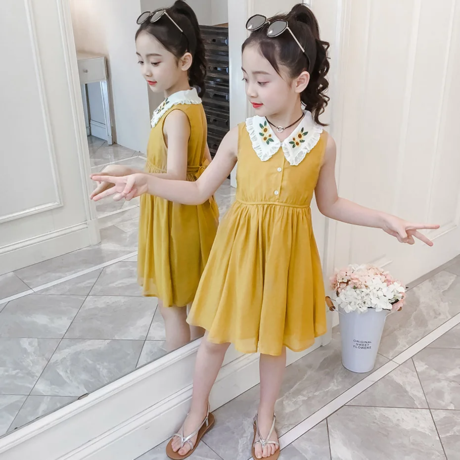 Платье для девочек детские платья с цветочной вышивкой детское праздничное