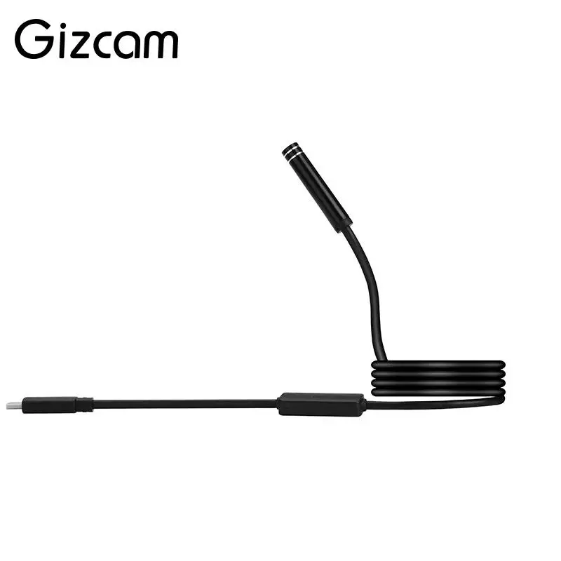 Gizcam мини 8 мм 2MP 8LED 1 м Android USB Type C эндоскоп Водонепроницаемый Бороскоп трубка Змея