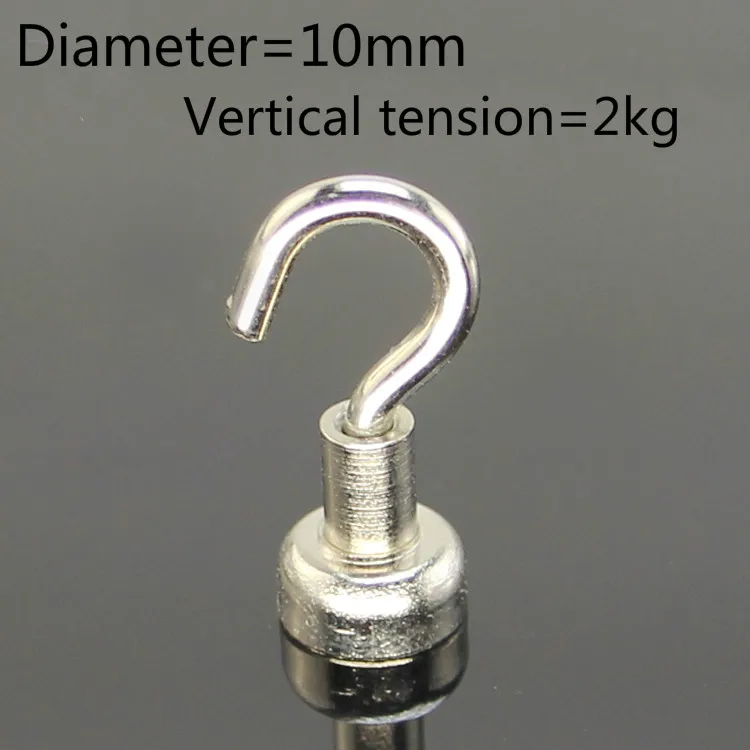 Диаметр 10 мм магнитный прочный круговой стальной крючок Nd-Fe-B магнит для защиты от