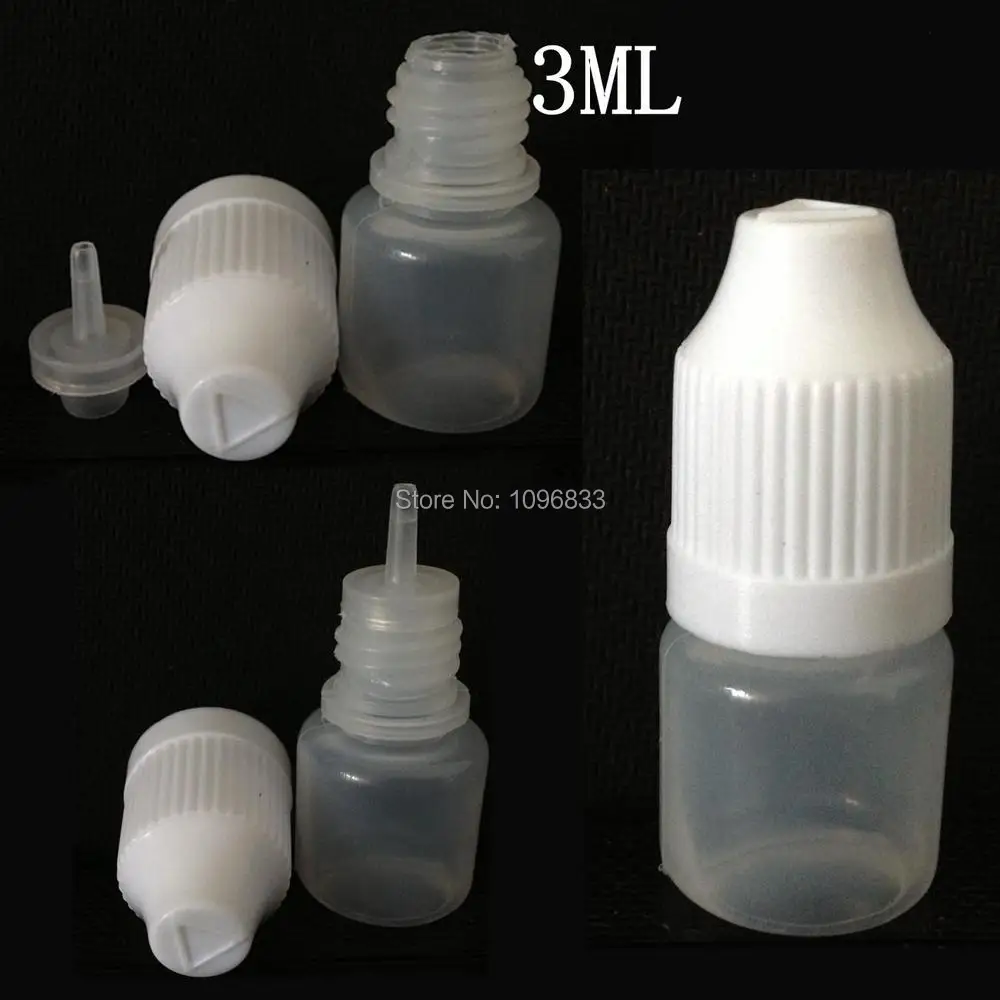 

3MLTranslucent PE Bottle Screw Cap E-Cigrette Liquid Bottle, E-Cigar Dropper Bottle Electronic Cigarette Oil Bottles, 300pcs/Lot
