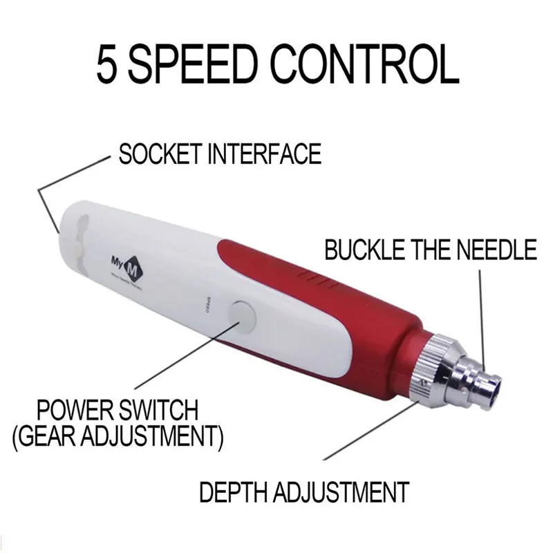Derma электрическая ручка Автоматическая микро игольчатая роликовая