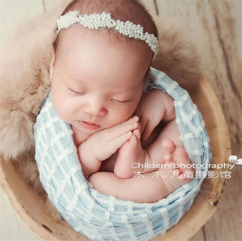 Dvotinst Newborn Baby Photography Props Bebe Soft Plaid Wraps Photo Prop 45x145 Wrap Studio Shoots Accessories