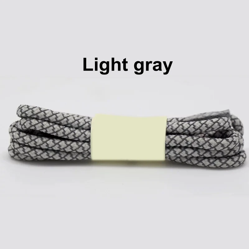 Light gray 1 пара флуоресцентный кроссовки шнурки спортивные шнурки 3м Reflective круглые веревочные шнурки Длина 100/120/140/160 см шнурки Led - Цвет: Light gray