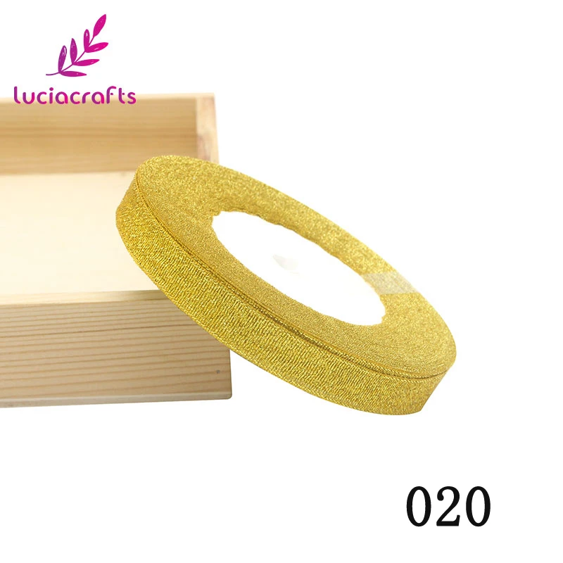 C1 Gold Lucia crafts 25 ярдов/партия смешанные размеры металлический блеск Блестящая лента для свадьбы Рождественский подарок украшение в виде обертывания U0701 - Цвет: C1 Gold