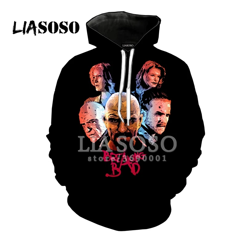 Женские и мужские толстовки с капюшоном LIASOSO 3D принтом из фильма Break Bad Heisenberg Chicken