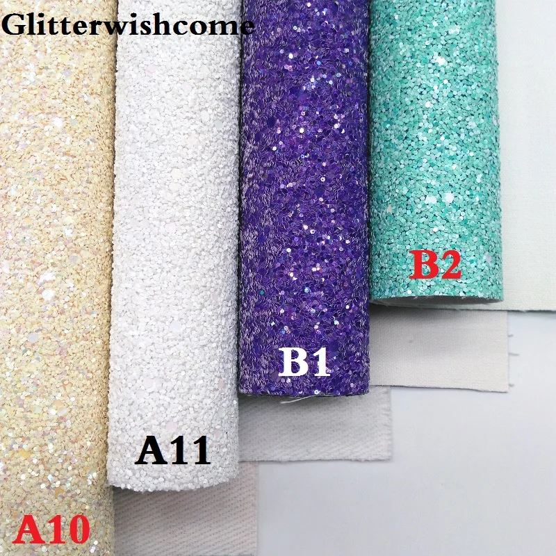 Glitterwishcome 30X134 см мини-рулон синтетическая кожа, массивная блестящая кожа, искусственная ткань из искусственной кожи винил для бантов, GM034