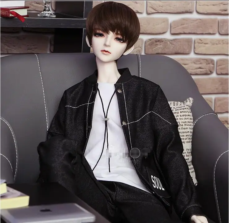 

NEW BJD Doll Clothes 1/4 1/3 Uncle SD Doll Black Long sleeves Handsome Everyday Coat/Tops