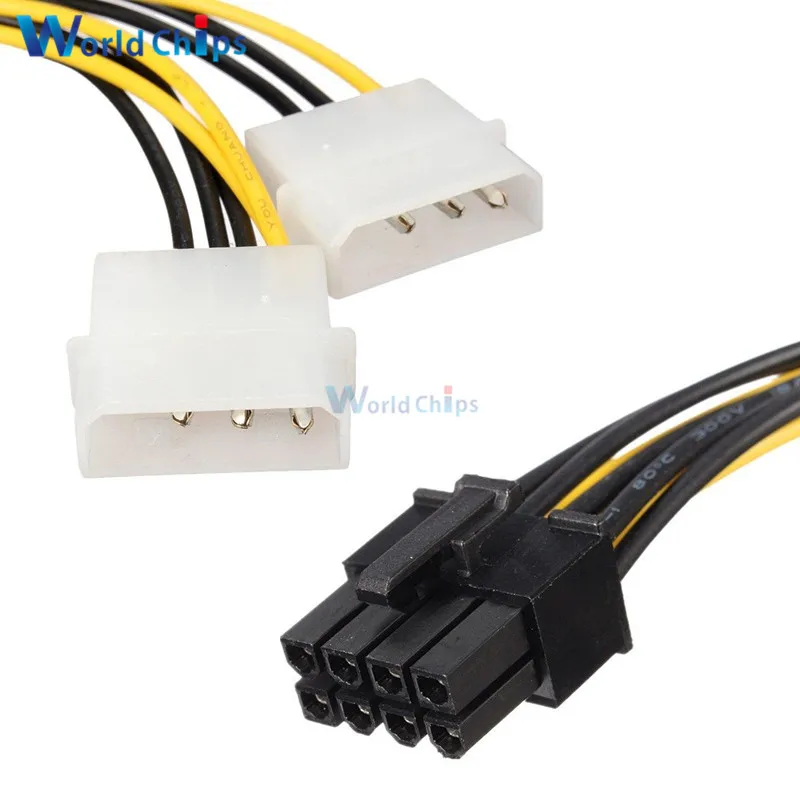 Двойной 4 контактный адаптер Molex LP4 для 8 Pin PCI E Express кабель питания провод|pin 8|pin molexpin