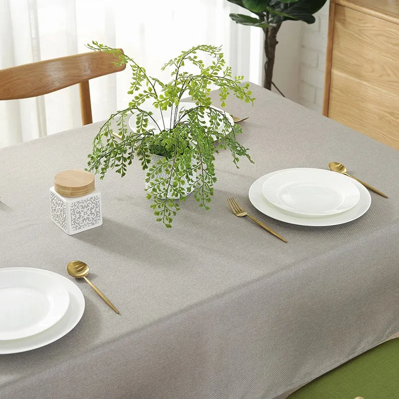 Light brown Современный стиль бельё Хлопок Диван Крышка для кухни водонепроницаемый маслостойкие Твердые скатерти для прямоугольного стола декоративный Декор - Цвет: Light brown
