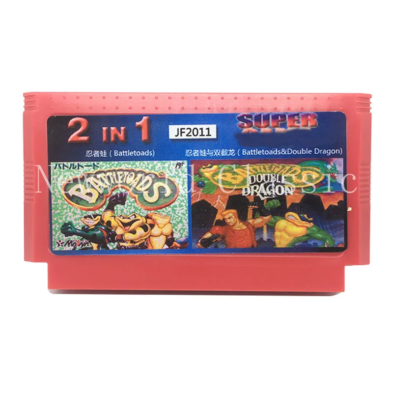 2 в 1 (Battletoads/Battletoads &amp Double Dragon) для 8-битной 60-контактной игровой карты Subor Game Player |