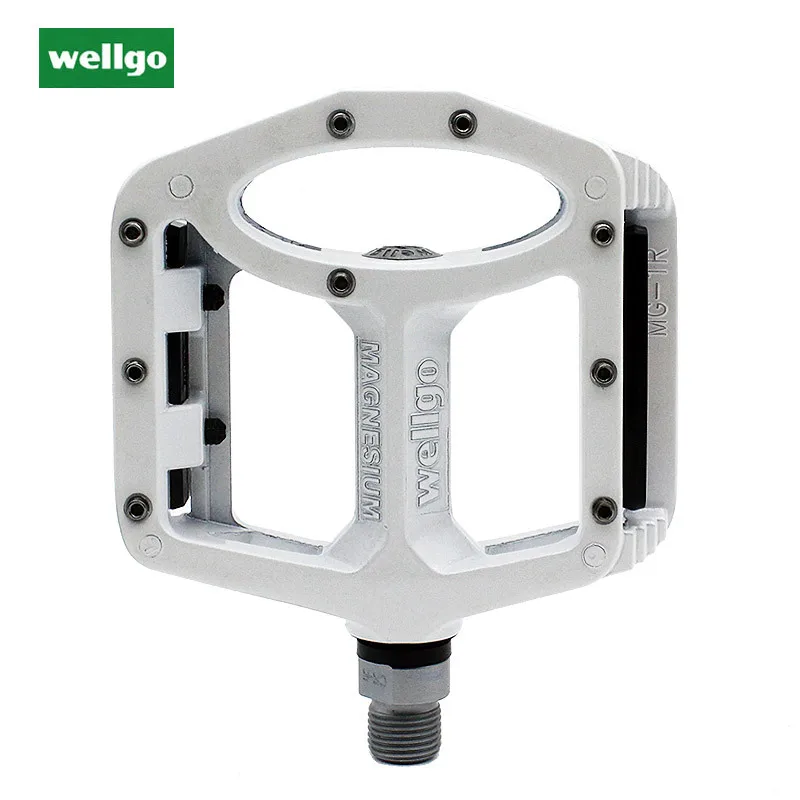 MG-1 White a pair Wellgo MG1 MG-1 Подшипник педали магния Ось шпинделя Горный BMX mtb велосипед Платформа Педали велосипед педаль детали велосипеда - Цвет: MG-1 White a pair