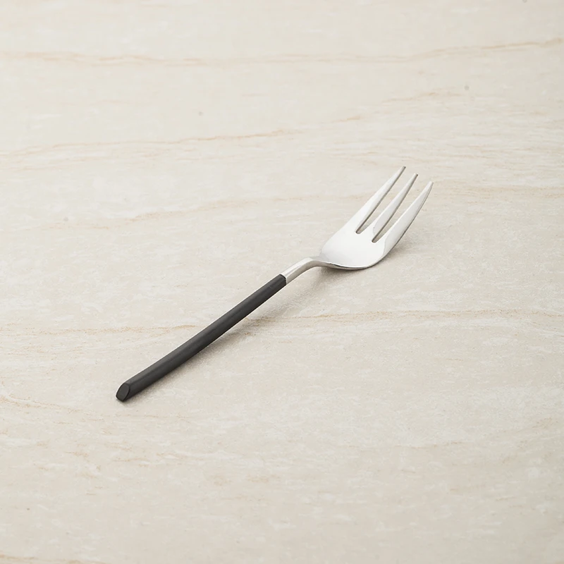 Столовые ложки из нержавеющей стали 304 черная ручка высококачественный