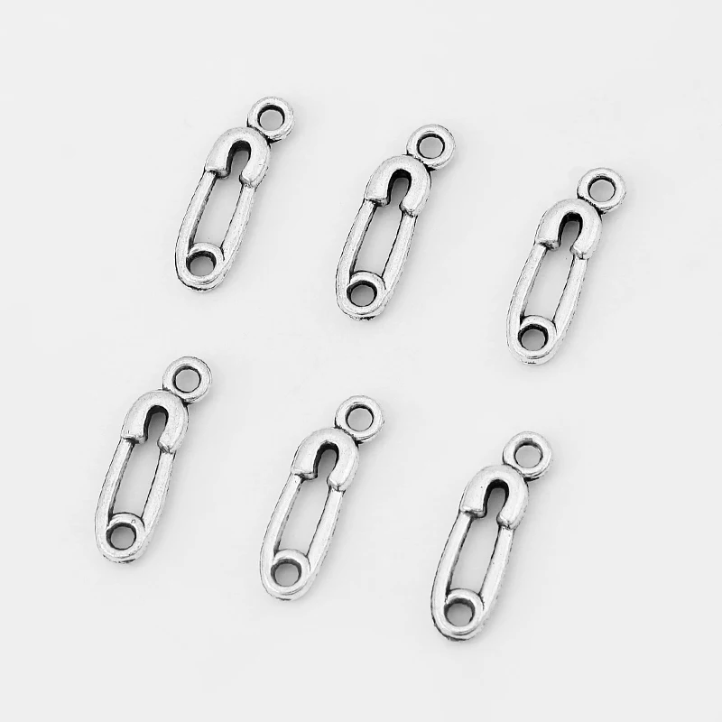 40PCS Tibetan Silver Cute Hollow Pins Paper Clip Charms Pendants for Necklace Earrings Making Jewelry Findings |