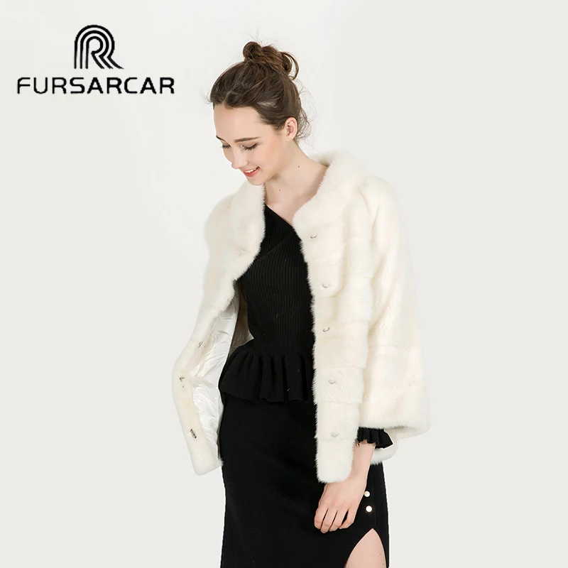 Новинка 2017 роскошное пальто из натурального меха норки для женщин белая короткая