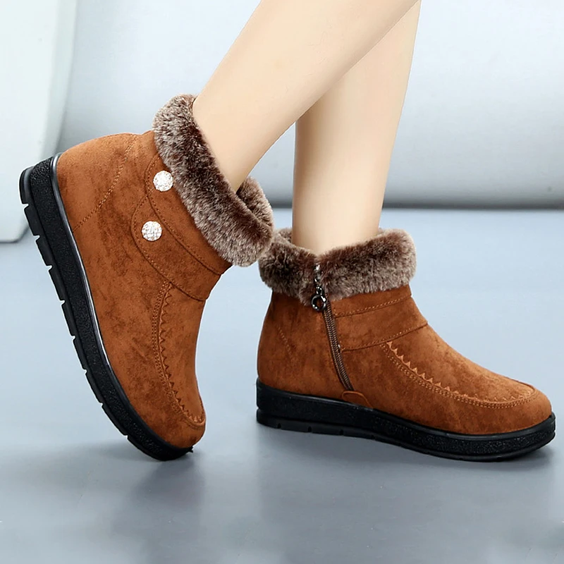 SONDR/женская зимняя обувь цвет черный коричневый зимние ботинки ботильоны из