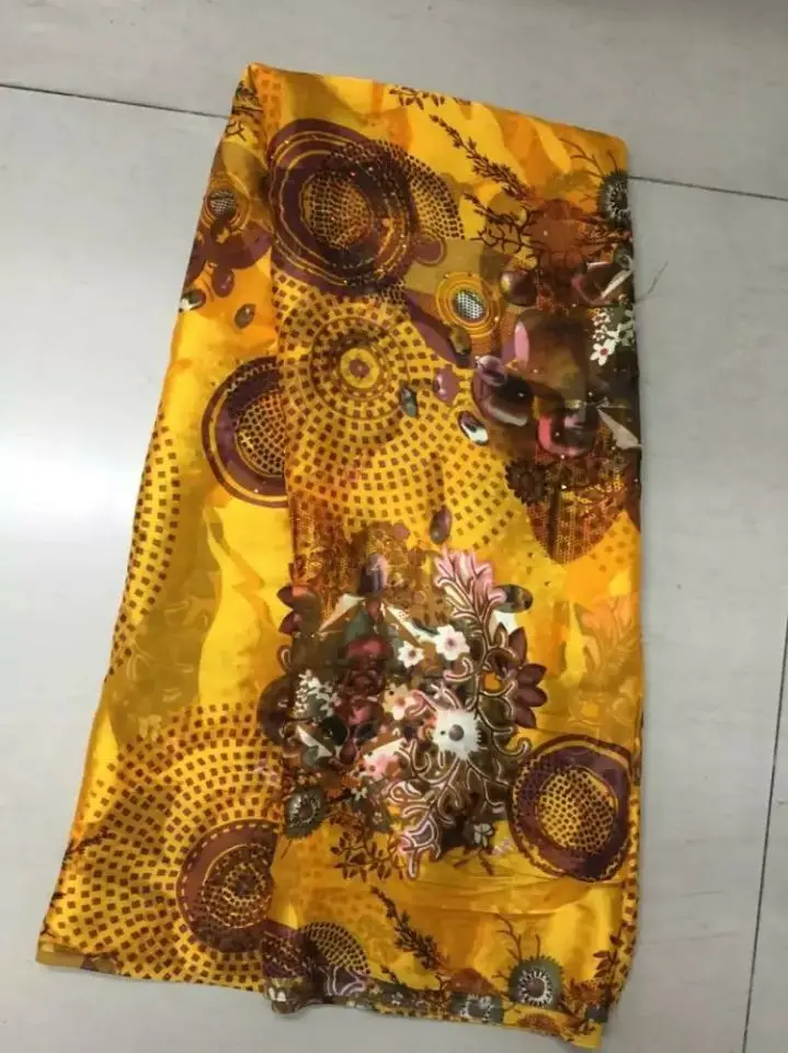 5 лет/шт модный розовый Эластичный Печатный узор Шелковый шифон африканская