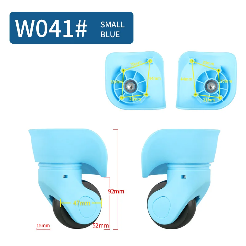 W041 Small Blue Замена багажных колес Ремонт 14-30 дюймов аксессуары для багажа ролики Спиннер колеса Замена колес для чемоданов ролики - Цвет: W041 Small Blue