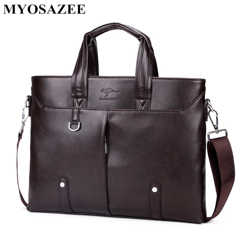 Мужской портфель MYOSAZEE из искусственной кожи на плечо для ноутбука|Мужские